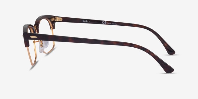 Ray-Ban Clubmaster Square Tortoise & Gold AcetateEyeglass Frames from EyeBuyDirect, Side View