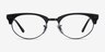 Ray-Ban Clubmaster Oval Black Striped AcetateEyeglass Frames from EyeBuyDirect, Front View