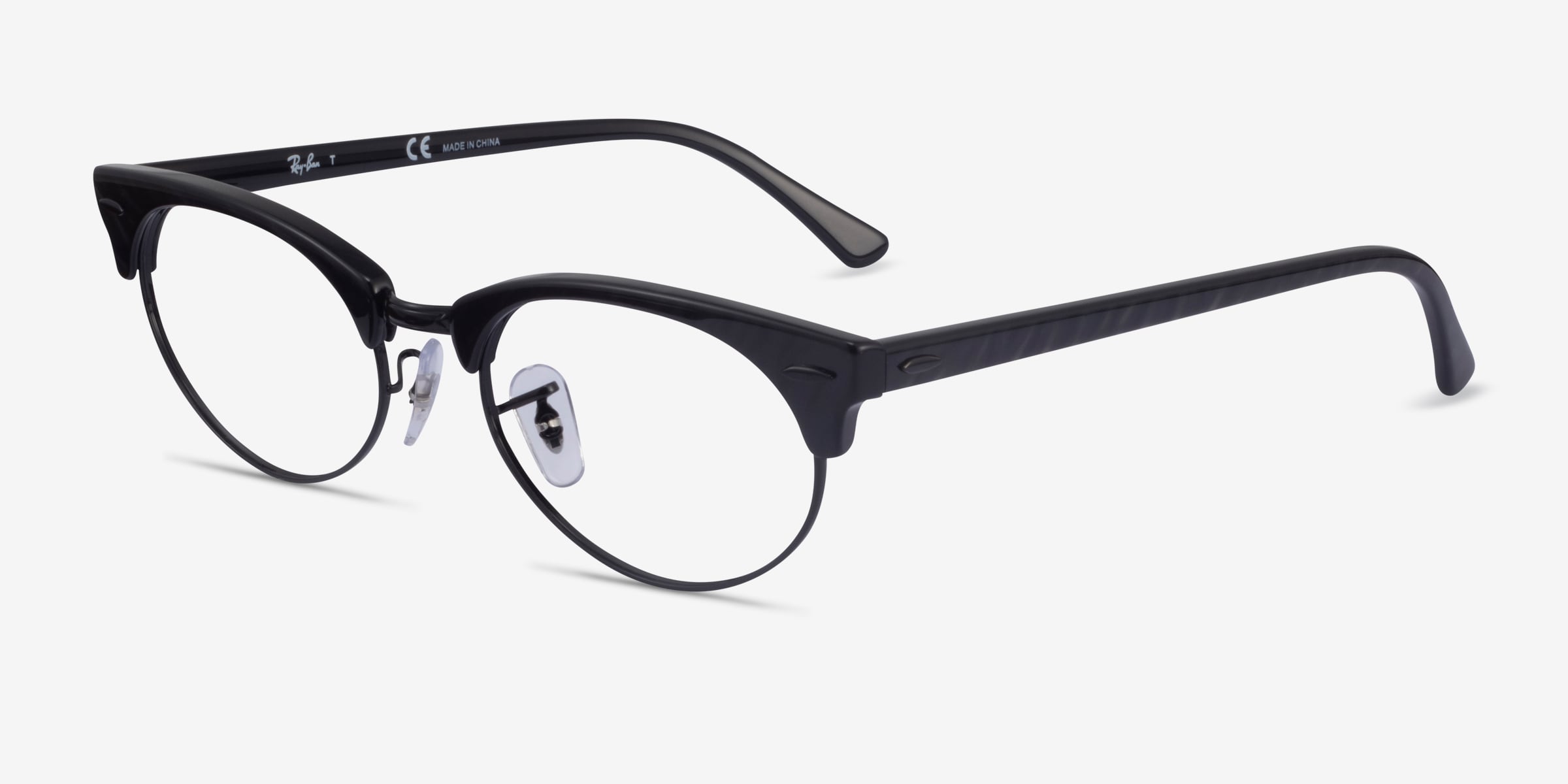 B324♡B393♡B251♡B048 Ray-Ban Clubmaster Oval - Browline Tortoise & Gold Frame