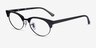 Ray-Ban Clubmaster Oval Black Striped AcetateEyeglass Frames from EyeBuyDirect, Angle View