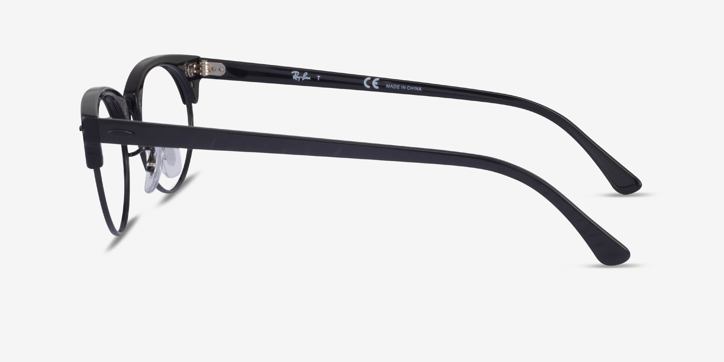 Ray-Ban Clubmaster Oval - Browline Black Striped Frame Eyeglasses