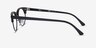 Ray-Ban Clubmaster Oval Black Striped AcetateEyeglass Frames from EyeBuyDirect, Side View