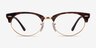 Ray-Ban Clubmaster Oval Tortoise & Gold AcétateMontures de lunettes de vue d'EyeBuyDirect, Vue de Face