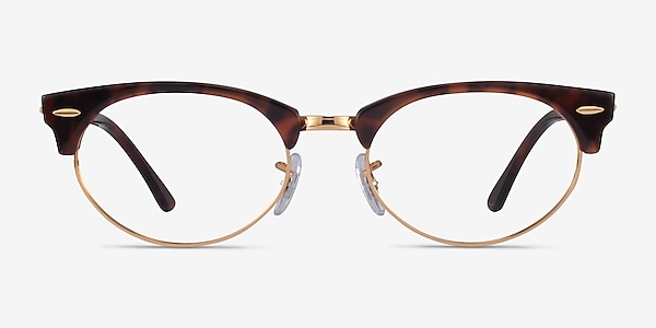 Ray-Ban Clubmaster Oval Tortoise & Gold Acetate Eyeglass Frames