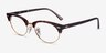 Ray-Ban Clubmaster Oval Tortoise & Gold AcétateMontures de lunettes de vue d'EyeBuyDirect, Vue d'Angle