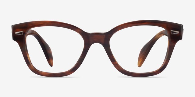 Ray-Ban RB0880 Brown Striped AcetateEyeglass Frames from EyeBuyDirect, Front View