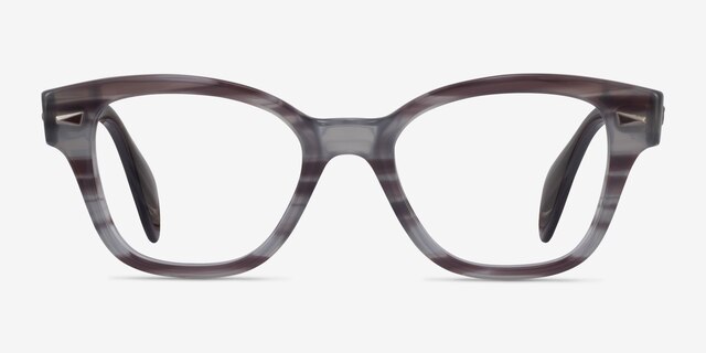 Ray-Ban RB0880 Gray Striped AcetateEyeglass Frames from EyeBuyDirect, Front View