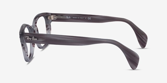 Ray-Ban RB0880 Gray Striped AcetateEyeglass Frames from EyeBuyDirect, Side View