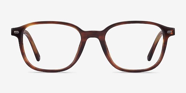Ray-Ban Leonard Brown Striped Acetate Eyeglass Frames