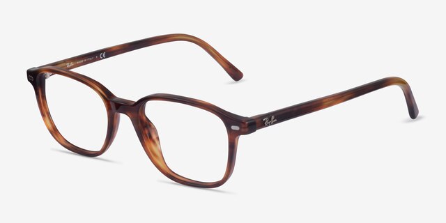 Ray-Ban RB5393 Leonard Brown Striped AcetateEyeglass Frames from EyeBuyDirect, Angle View