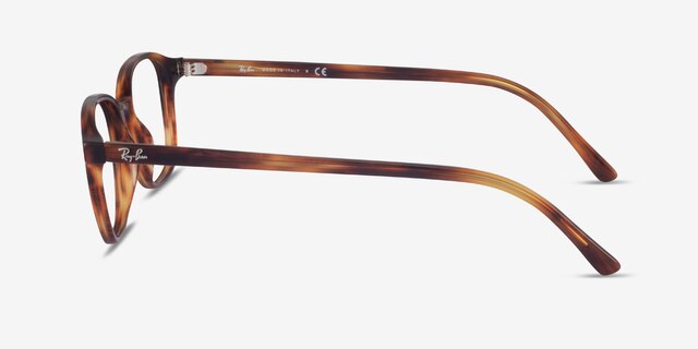 Ray-Ban RB5393 Leonard Brown Striped AcetateEyeglass Frames from EyeBuyDirect, Side View