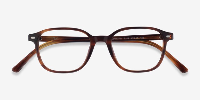 Ray-Ban RB5393 Leonard Brown Striped AcetateEyeglass Frames from EyeBuyDirect, Closed View