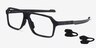 Oakley Bevel Black & Gray PlasticEyeglass Frames from EyeBuyDirect, Angle View