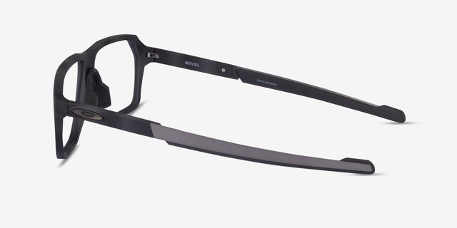 Oakley Bevel Black & Gray PlasticEyeglass Frames from EyeBuyDirect, Side View