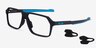 Oakley Bevel Black & Blue PlasticEyeglass Frames from EyeBuyDirect, Angle View