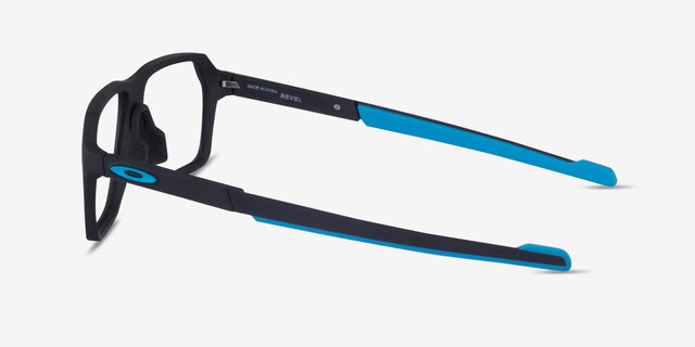 Oakley Bevel Black & Blue PlasticEyeglass Frames from EyeBuyDirect, Side View
