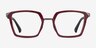 Oakley Sideswept Rx Burgundy & Silver MetalEyeglass Frames from EyeBuyDirect, Front View