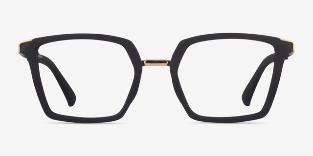 Oakley Sideswept Rx Black & Gold MétalMontures de lunettes de vue d'EyeBuyDirect, Vue de Face