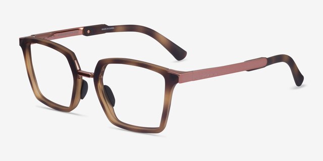 Oakley Sideswept Rx Tortoise & Rose Gold MetalEyeglass Frames from EyeBuyDirect, Angle View