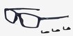 Oakley Chamber Universe Blue PlasticEyeglass Frames from EyeBuyDirect, Angle View