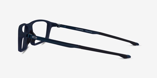 Oakley Chamber Universe Blue PlasticEyeglass Frames from EyeBuyDirect, Side View