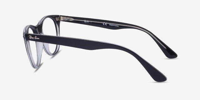 Ray-Ban RB2185V Black Clear AcetateEyeglass Frames from EyeBuyDirect, Side View