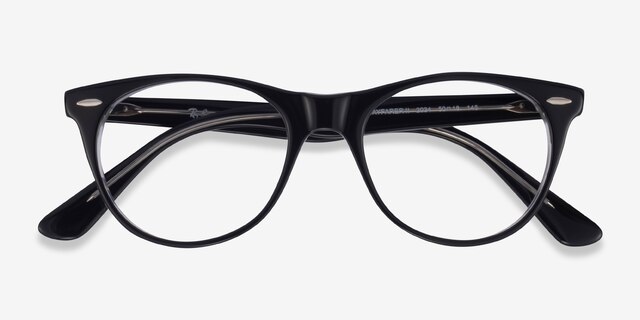 Ray-Ban RB2185V Black Clear AcetateEyeglass Frames from EyeBuyDirect, Closed View