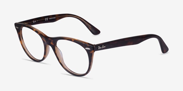 Ray-Ban RB2185V Leopard AcetateEyeglass Frames from EyeBuyDirect, Angle View