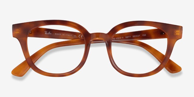 Ray-Ban RB4324V Light Tortoise PlasticEyeglass Frames from EyeBuyDirect, Closed View