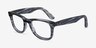 Ray-Ban RB4340V Wayfarer Blue Striped AcetateEyeglass Frames from EyeBuyDirect, Angle View