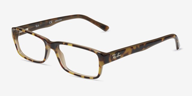 Ray-Ban RB5169 Yellow Tortoise AcetateEyeglass Frames from EyeBuyDirect, Angle View