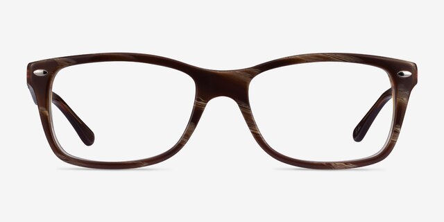 Ray-Ban RB5228 Brown Striped AcetateEyeglass Frames from EyeBuyDirect, Front View