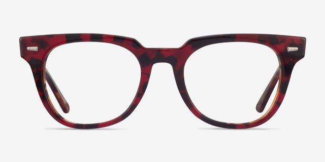 Ray-Ban Meteor Red Tortoise AcetateEyeglass Frames from EyeBuyDirect, Front View