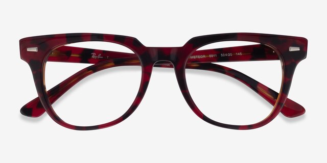 Ray-Ban Meteor Red Tortoise AcetateEyeglass Frames from EyeBuyDirect, Closed View