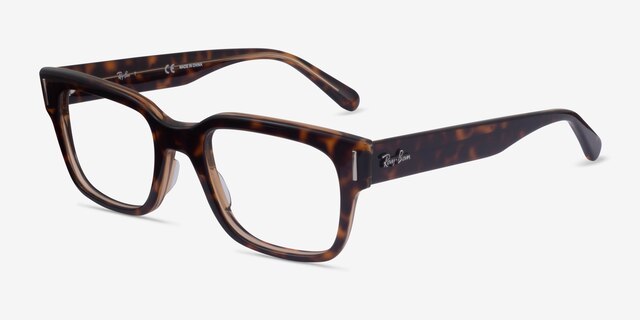 Ray-Ban Jeffrey Tortoise AcetateEyeglass Frames from EyeBuyDirect, Angle View