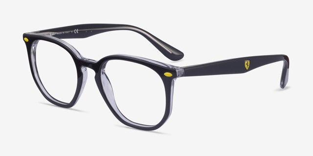 Ray-Ban RB7151M Gray & Clear AcetateEyeglass Frames from EyeBuyDirect, Angle View