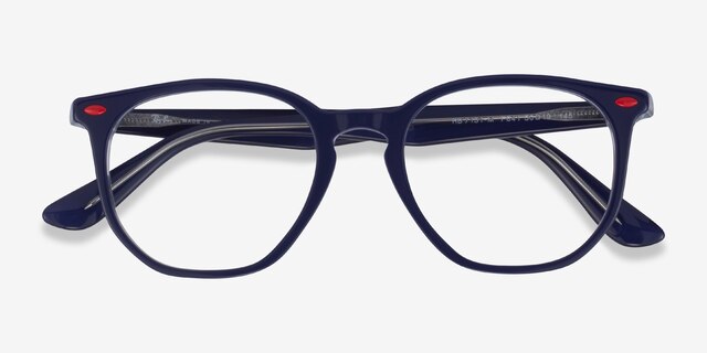 Ray-Ban RB7151M Blue & Clear AcetateEyeglass Frames from EyeBuyDirect, Closed View