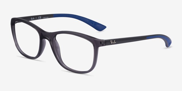 Ray-Ban RB7169 Clear Dark Gray PlasticEyeglass Frames from EyeBuyDirect, Angle View