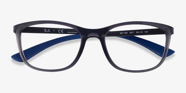 Ray-Ban RB7169 Clear Dark Gray PlasticEyeglass Frames from EyeBuyDirect, Closed View