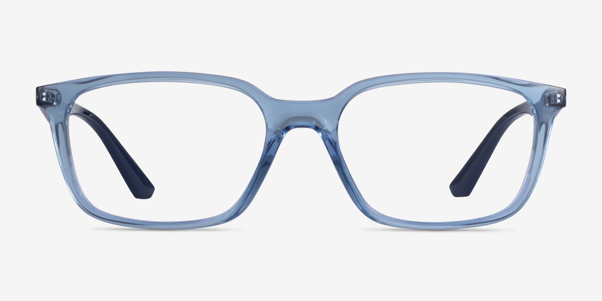Ray-Ban RB7176 - Rectangle Clear Blue Frame Eyeglasses | Eyebuydirect