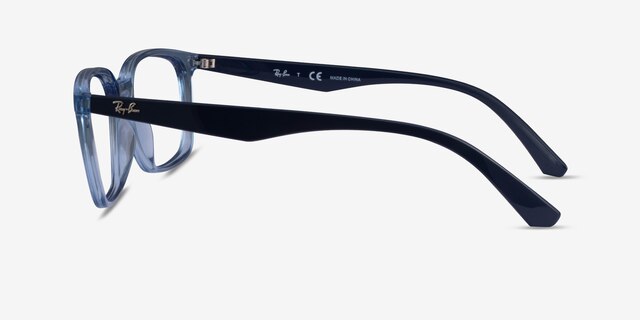 Ray-Ban RB7176 Clear Blue PlasticEyeglass Frames from EyeBuyDirect, Side View