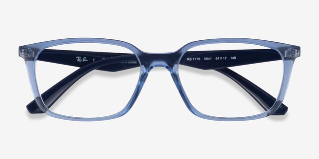 Ray-Ban RB7176 Clear Blue PlasticEyeglass Frames from EyeBuyDirect, Closed View