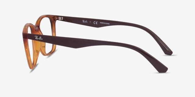 Ray-Ban RB7177 Tortoise Brown PlasticEyeglass Frames from EyeBuyDirect, Side View