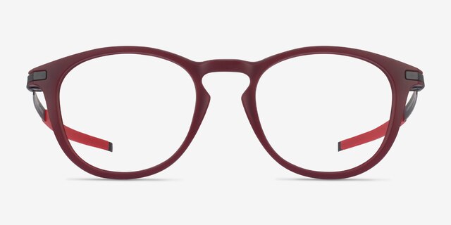 Oakley Pitchman R Burgundy & Black PlasticEyeglass Frames from EyeBuyDirect, Front View