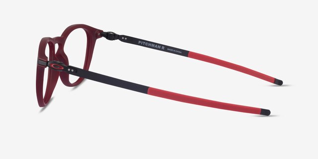 Oakley Pitchman R Burgundy & Black PlasticEyeglass Frames from EyeBuyDirect, Side View