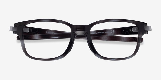 Oakley Latch SS Gray Tortoise PlasticEyeglass Frames from EyeBuyDirect, Closed View