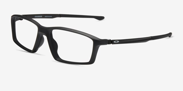 Oakley Chamber Black PlasticEyeglass Frames from EyeBuyDirect, Angle View