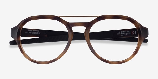Oakley Scavenger Matte Brown Tortoise PlasticEyeglass Frames from EyeBuyDirect, Closed View