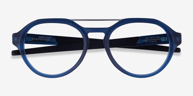 Oakley Scavenger Matte Blue PlasticEyeglass Frames from EyeBuyDirect, Closed View