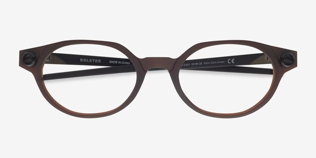 Oakley Bolster Brown MetalEyeglass Frames from EyeBuyDirect, Closed View